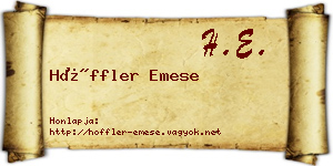 Höffler Emese névjegykártya